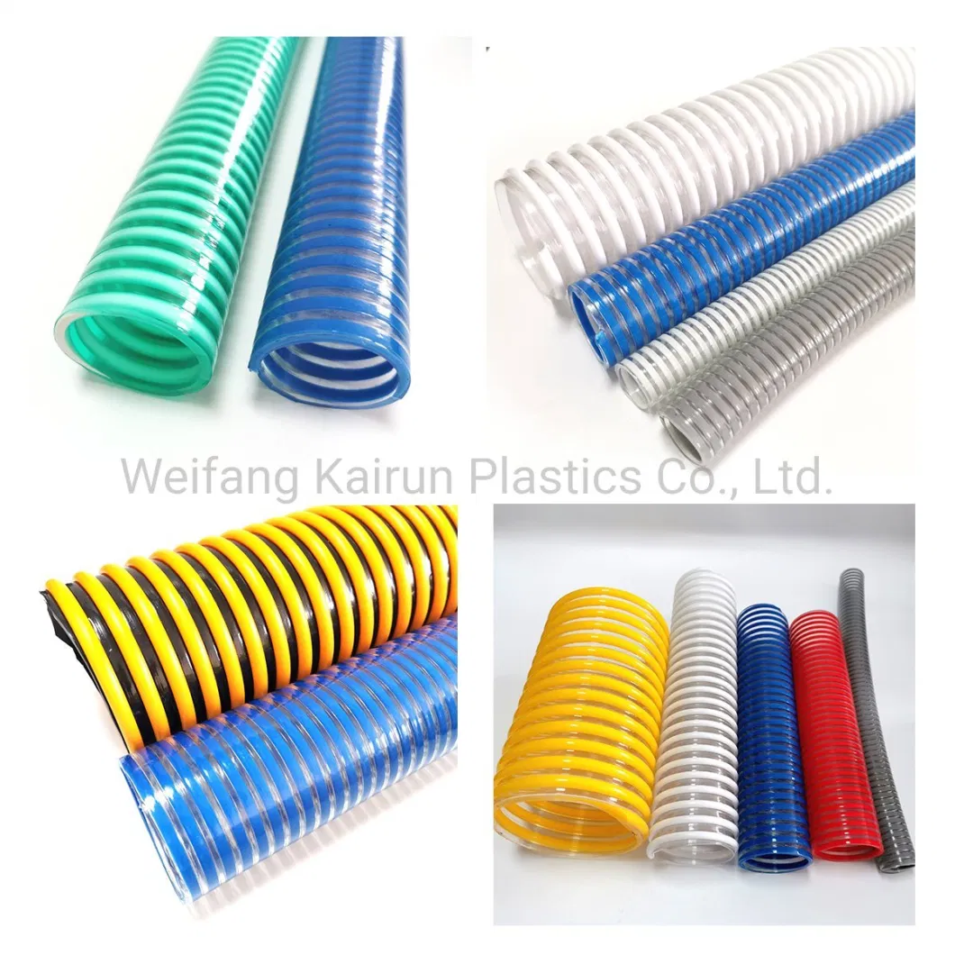 High Quality High Pressure Large Vacuum PVC Spiral Reinforced Flexible PVC Suction Hose