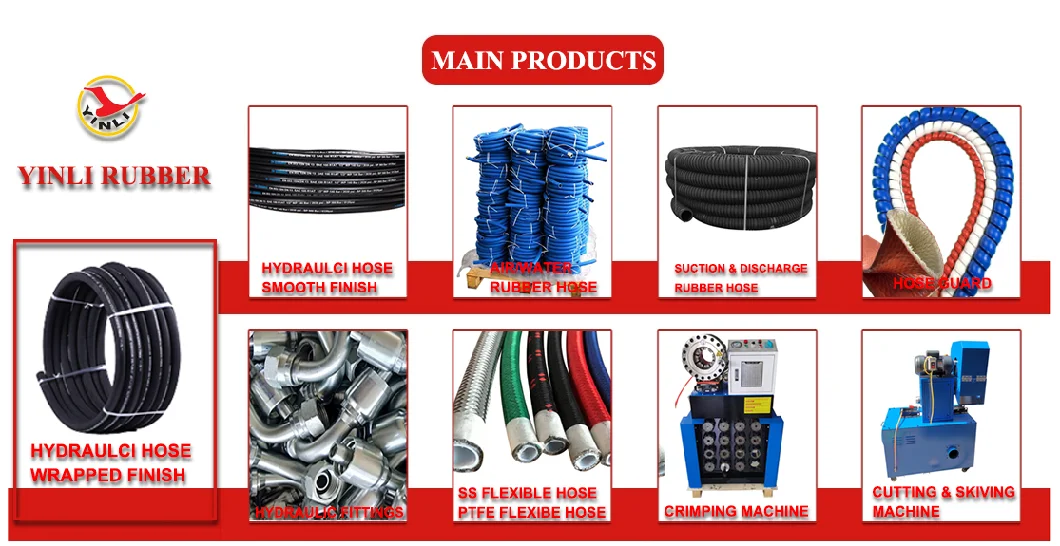 Customized Wire Braid Mangueiras High Pressure Hose Pipes Flange Joint Flexible Braided Hydraulic Rubber Hose