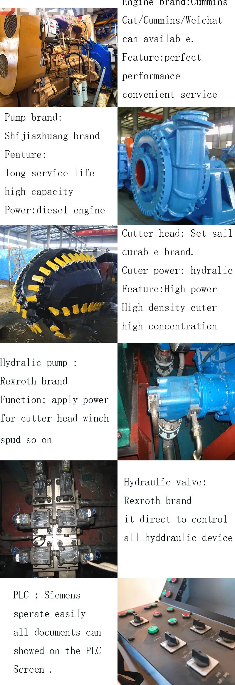 Rexroth Hydraulic Cutter Suction Dredging Sand Dredger Equipment