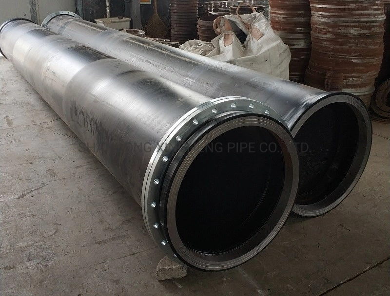 Flare Ends HDPE Pipes in White / Black with Steel Flange Rings