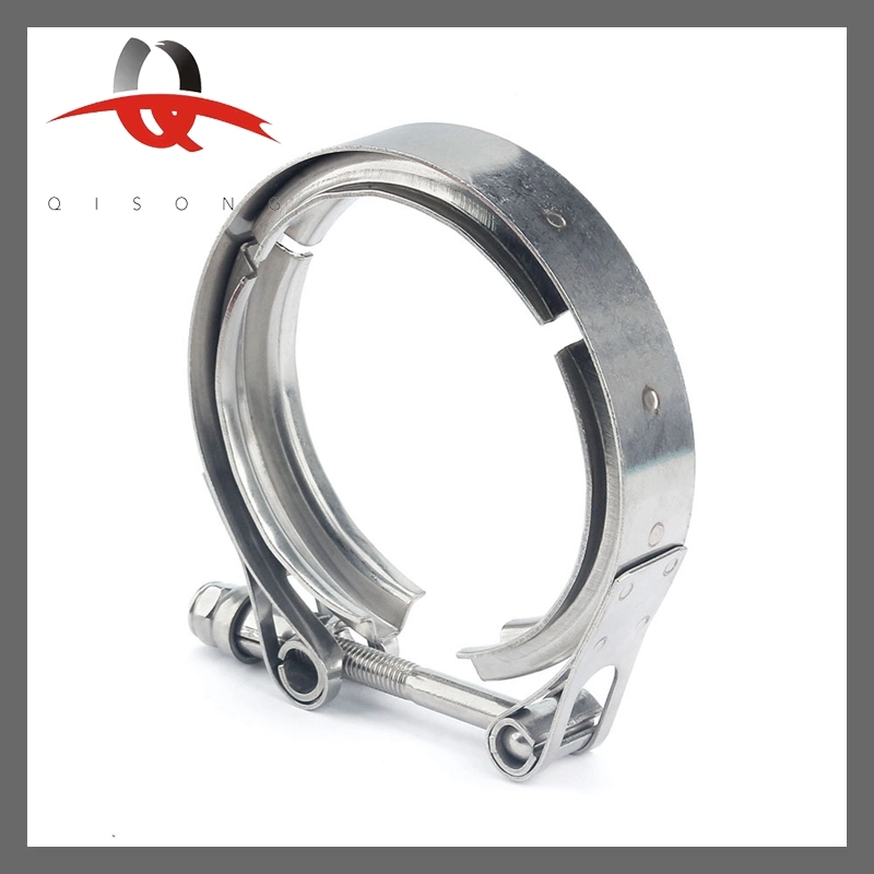 304 Stainless Steel V Band Clamps with Flanges for Exhaust Pipe