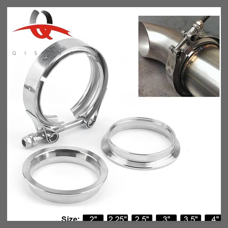 304 Stainless Steel V Band Clamps with Flanges for Exhaust Pipe
