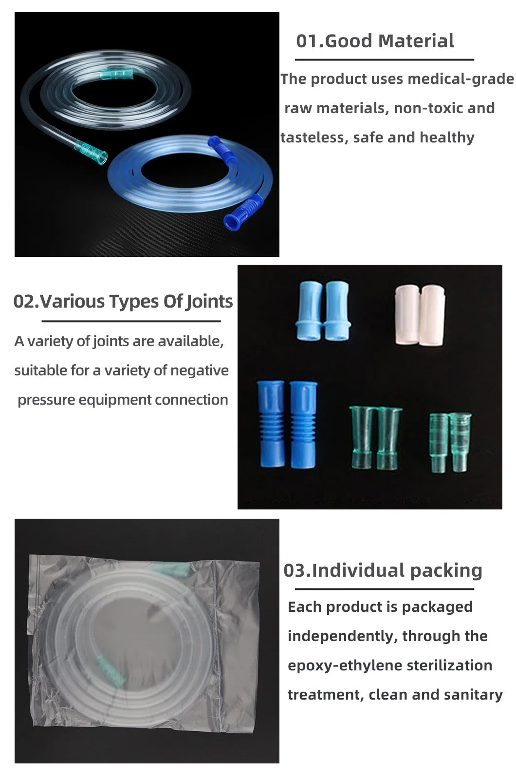 Factory Price Soft Smooth Medical Disposable Clear PVC Suction Connection Tube