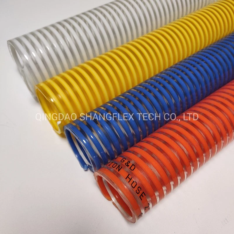 Flexible Dust Collection Yellow Blue Water Transfer PVC Suction Hose