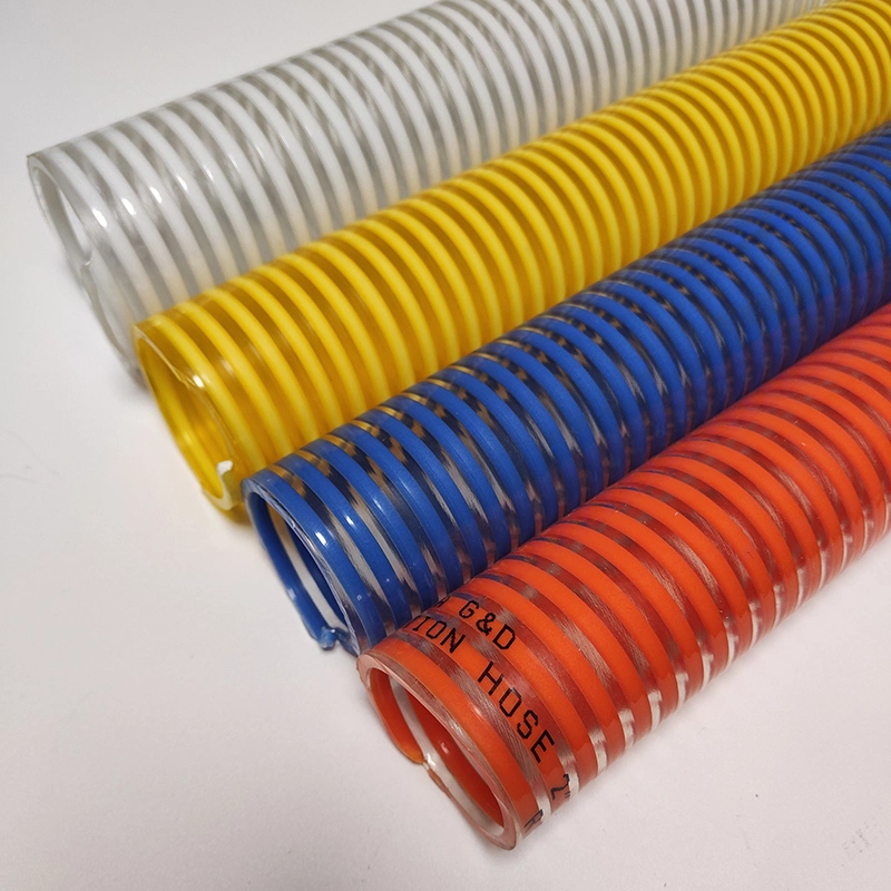 Orange Heavy Duty PVC Spiral Helix Rigid Reinforced Suction Delivery Hose