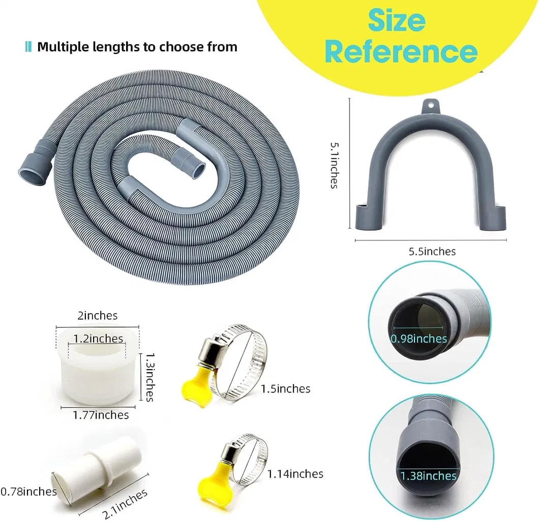 Flexible Dishwasher Drain Hose Extension Kits Corrugated Washer Discharge Hose