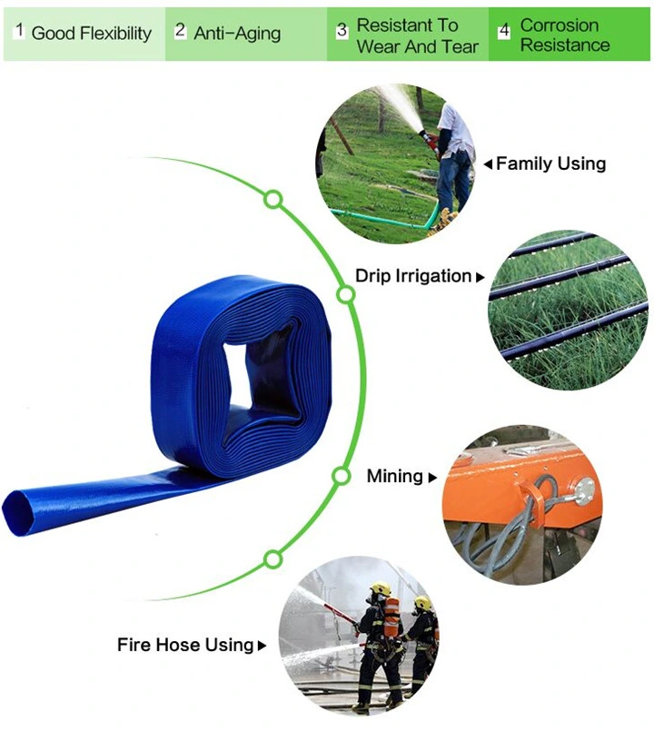 Quality High Pressure PVC Layflat Hose for Irrigation, Liquid Transfer