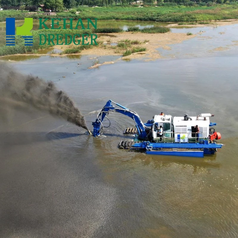 Shallow Water Master Russia River Lake Channel Cleaning Multi-Functional River Amphibious Dredger with Sand Cutter Suction Dredge Pump Amphibian Dredger
