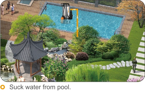 Electric Submersible Pump for Clean Dirty Water Drain Water From Garden Pond Pool Hot Tub Flooded Cellar, with Float Switch and Hose Connector