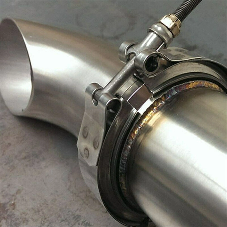 2.5&quot; Inch 304 Stainless Steel V Band Heavy Duty Clamp Kit Flange 2 Join Exhaust Downpipe Pipe