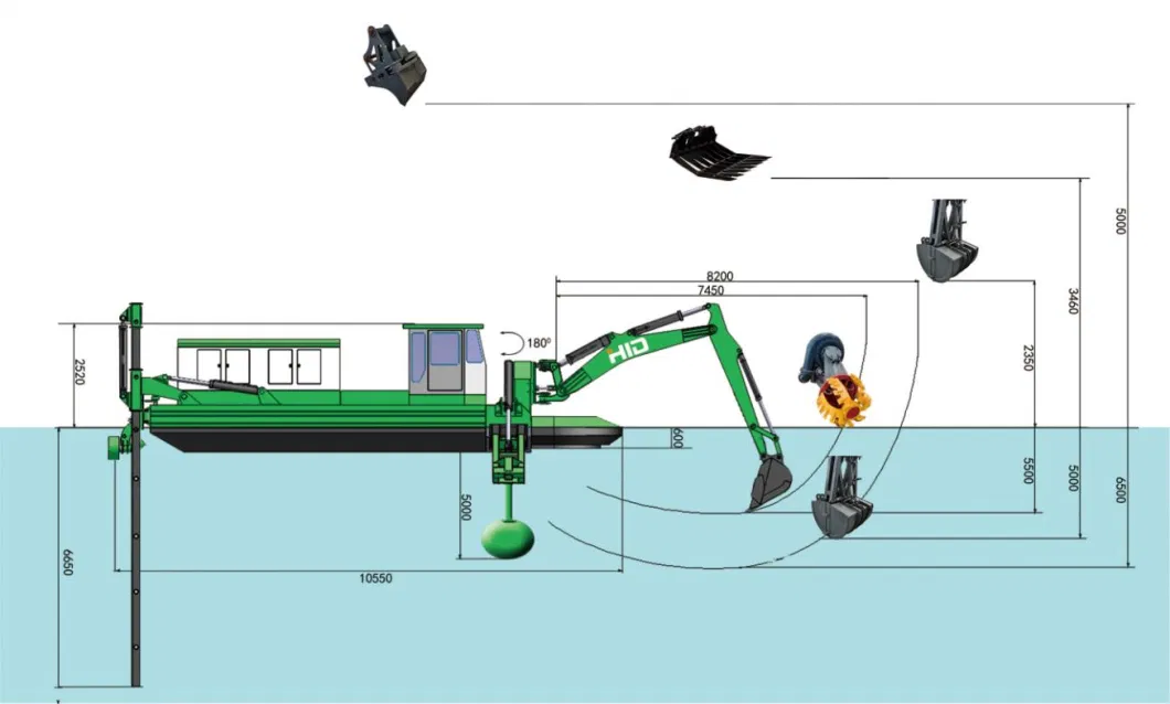 HID Amphibious Multipurpose Dredger CE 300 Cutter Suction Dredger Shallow Water Master Backhoe Pile Grabe Selfpropelled Easy Transport Hot Sale 2024