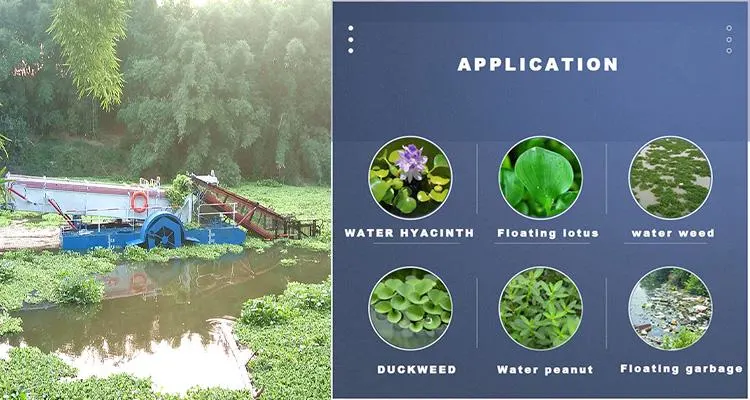 China Keda Low Price Aquatic Weed Harvester Cleaning Boat