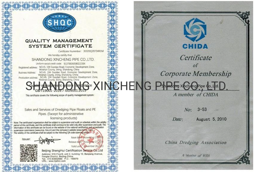 High Quality Dredger PE100 HDPE Pipe with Both Ends Flanges and Steel Ring