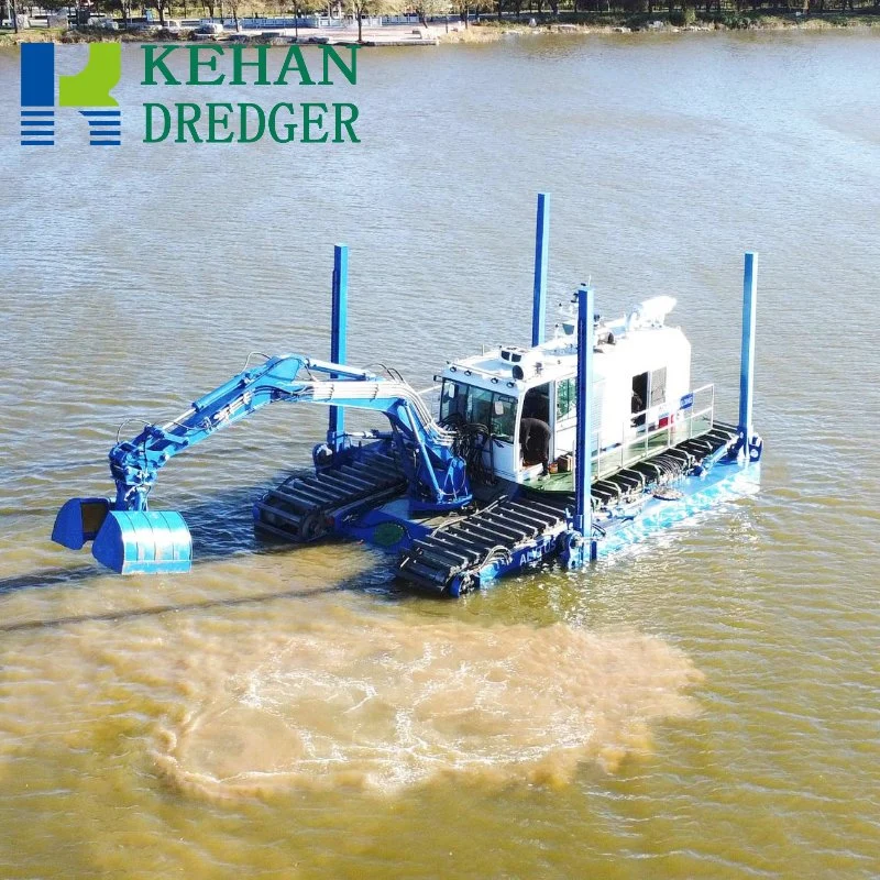 Shallow Water Master Russia River Lake Channel Cleaning Multi-Functional River Amphibious Dredger with Sand Cutter Suction Dredge Pump Amphibian Dredger