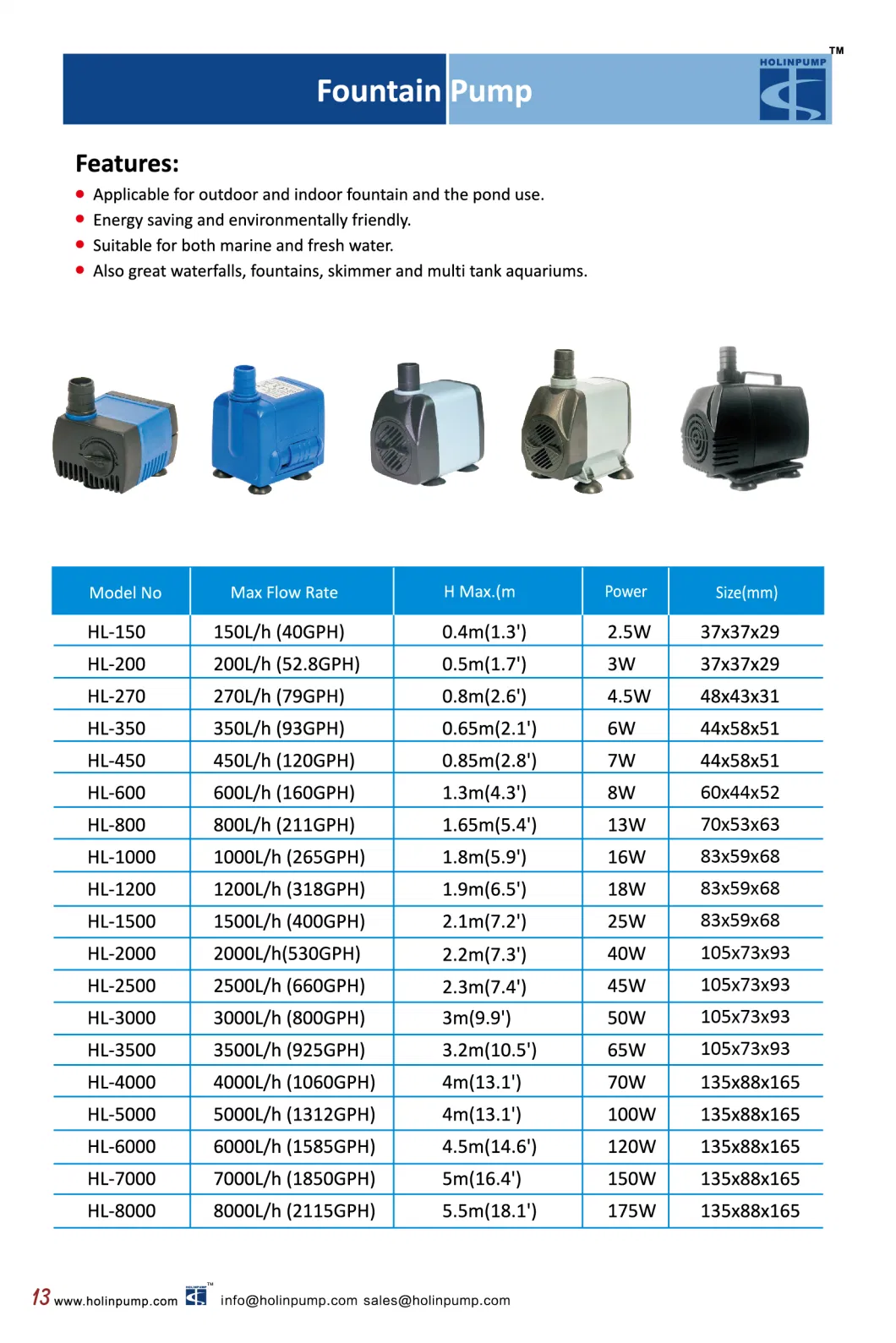 Submersible Water Pump Suction Hose (HL-500) Electric Water Pump Motor