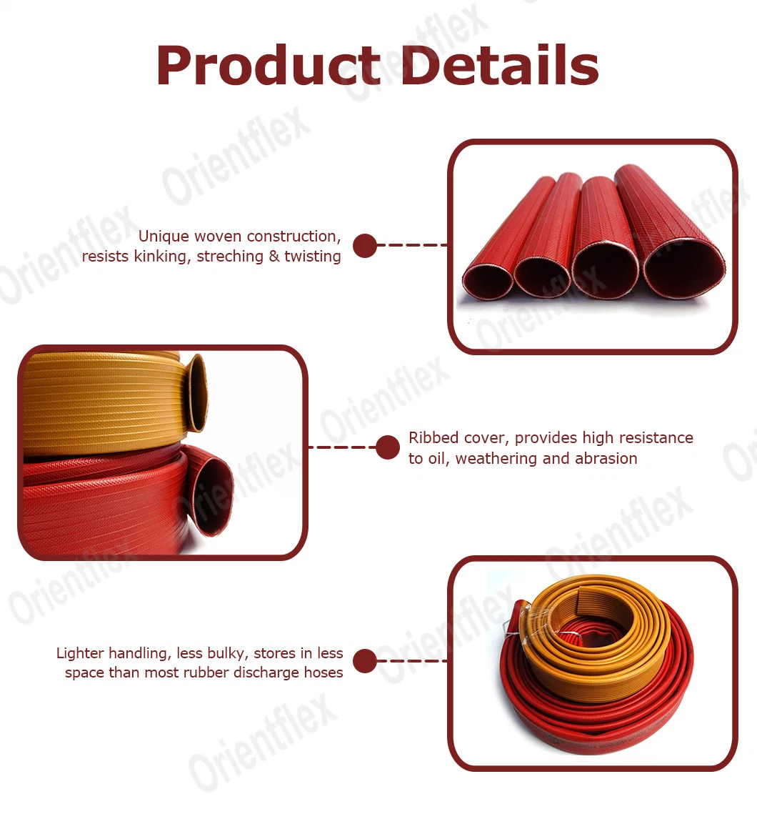 Indoor Fire Hydrant Lay Flat Drain 1.5 2 Rubber Fire Hose Discharge Pipe
