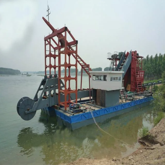 Mud/Sand/Ore Dredger with Gearbox/Transport Pipe/Hydraulic Engine/Rinsing Wheel/Reamer Head in Sea/River/Lake