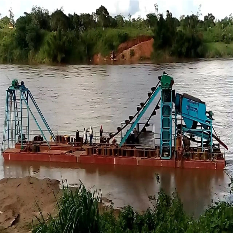 Bucket Chain River Sand Gold /Diamond /Tin Mining Dredger with /Agitation Chute Machine /Jigger Machinery /Centrifuge Equipment