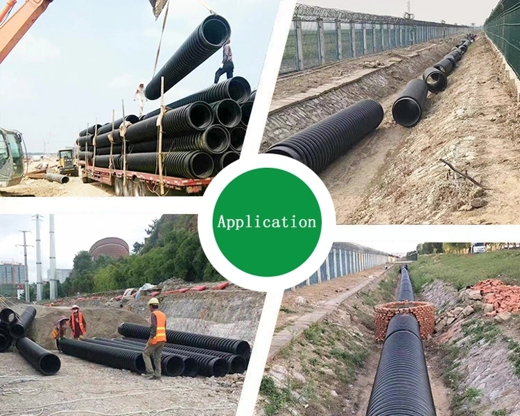 Jubo Wholesale 6 M Sewage Drain Krah Pipe Large Diameter HDPE Plastic Corrugated Pipe