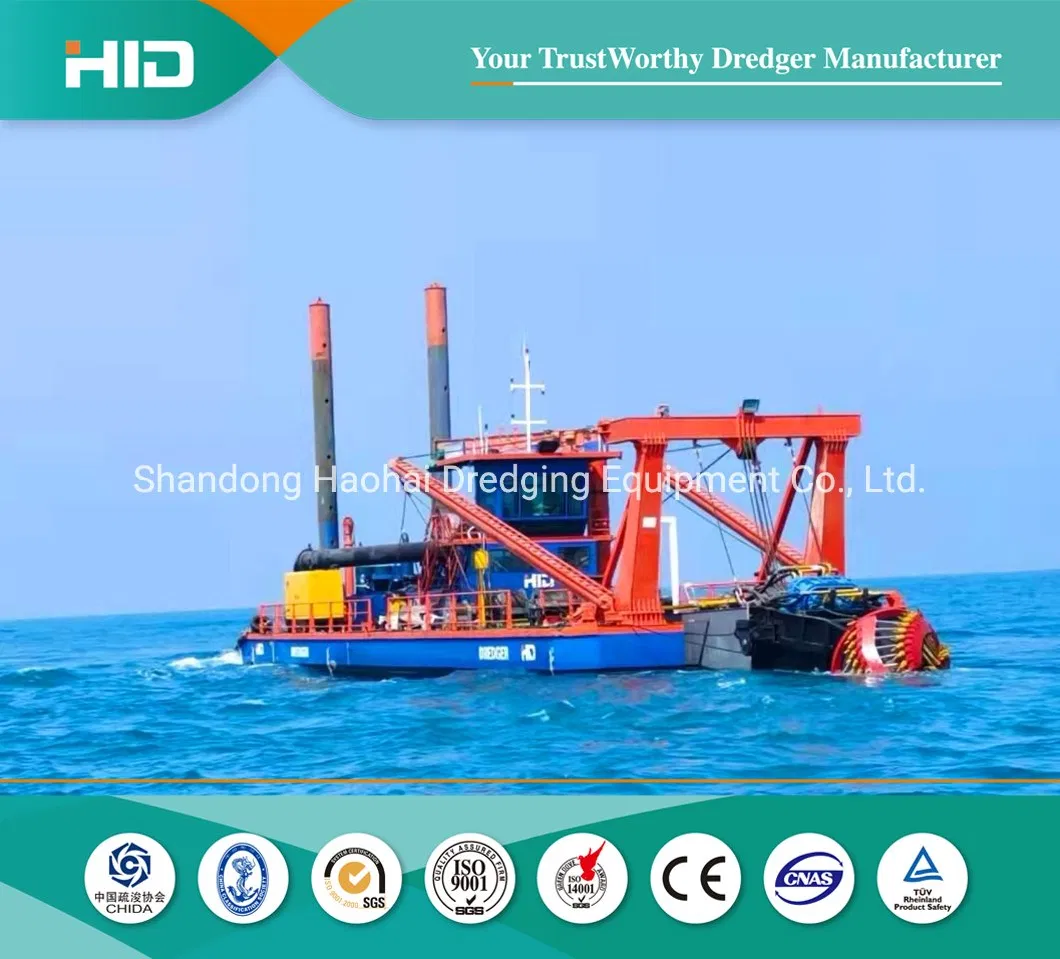 Heavy Duty Hydraulic 6500m3/H Limestone Mining 650 Cutter Suction Dredger for Sea Hard Soil / Gravel Dredging with Strong Cutter Power