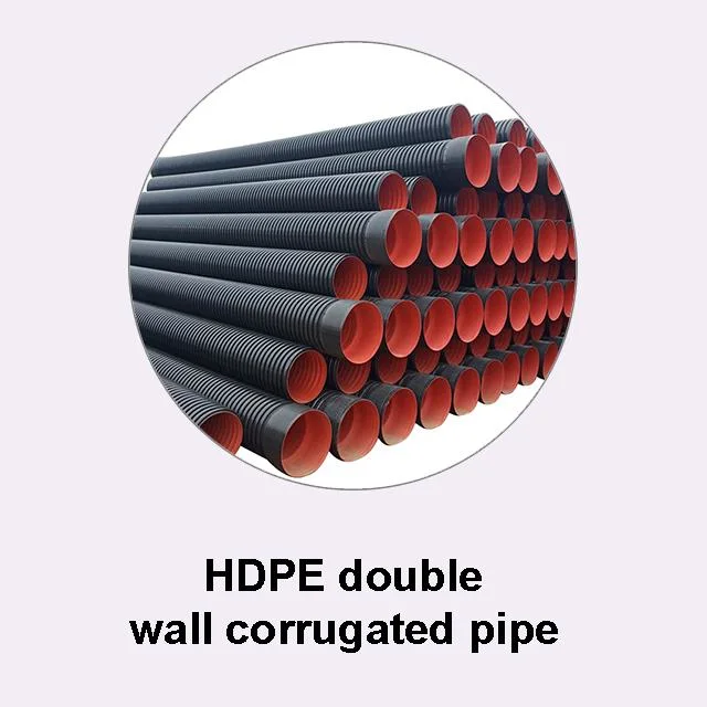 High Rigidity and Strength Stable Performance HDPE Double Wall Corrugated Drain Drainage Pipe with Steel Belt for Sewage and Drainage