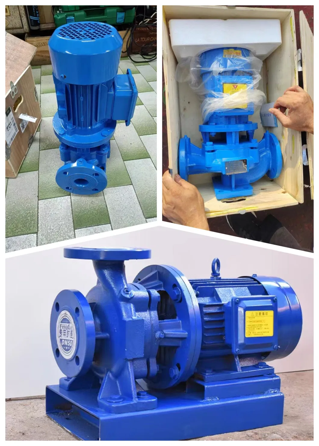 Vertical Pipe Centrifugal Pump Domestic Hot Water Single Stage Single Suction