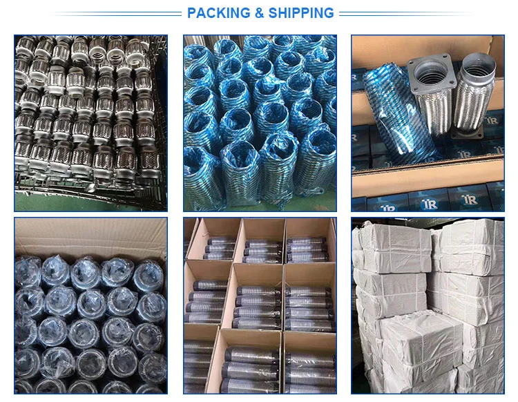 2&quot; 2.5&quot; 3&quot; Inch 200mm Length Exhaust Stainless Steel Braid Flex Pipe Flexible Exhaust Joint Pipe Coupling with Extention