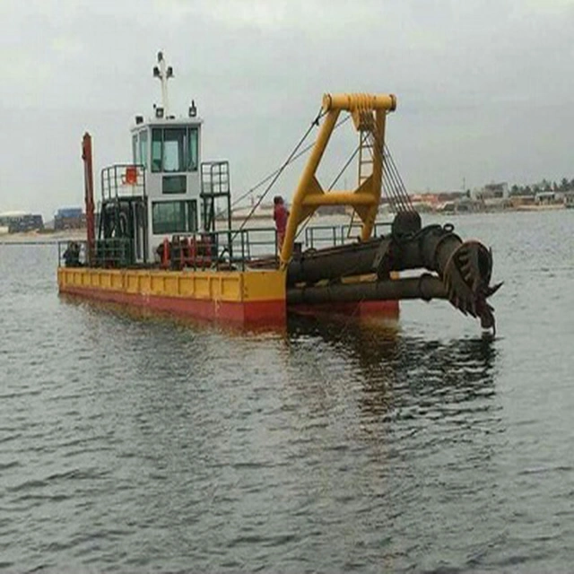 Mud/Sand/Ore Dredger with Gearbox/Transport Pipe/Hydraulic Engine/Rinsing Wheel/Reamer Head in Sea/River/Lake