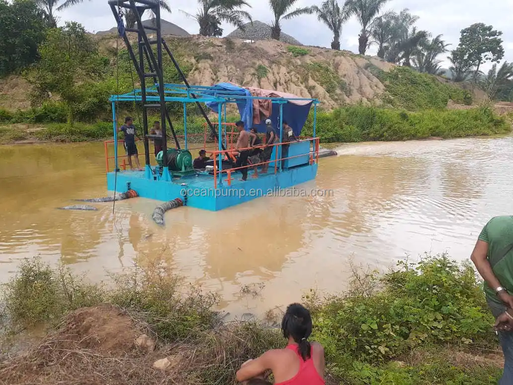 Floating Platform High Pressure Water Jet Mining Sand Dredger with Mud Pumps
