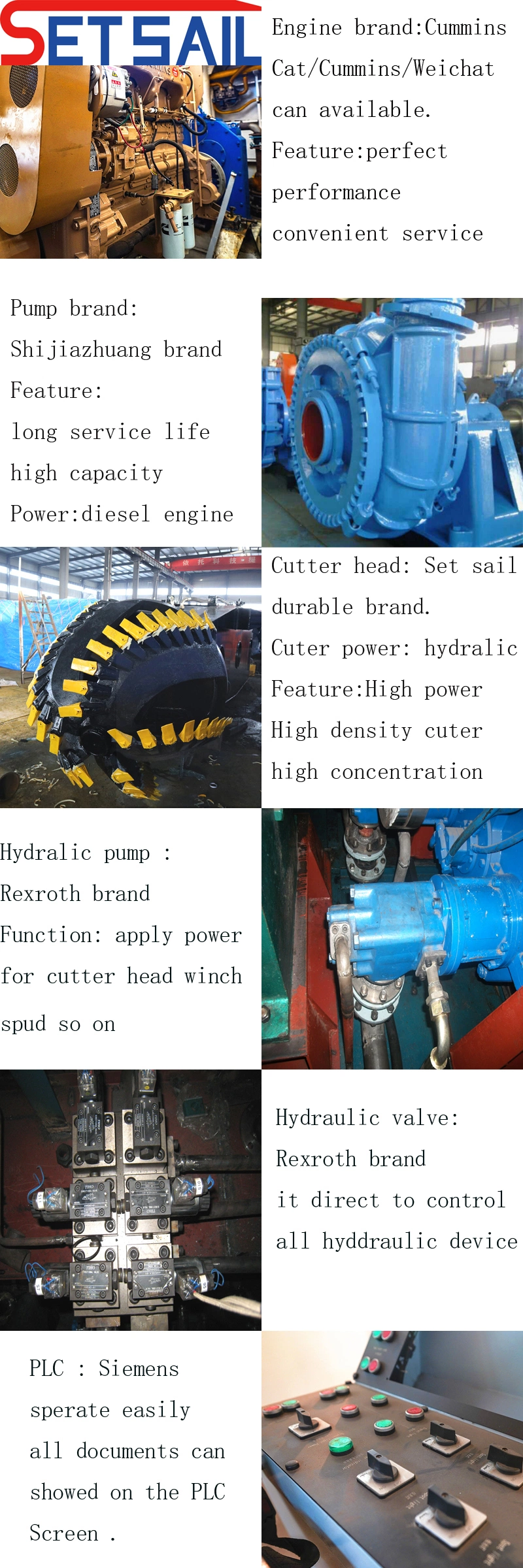 Low Failture Diesel Engine Cutter Suction Dredging Mud Equipment