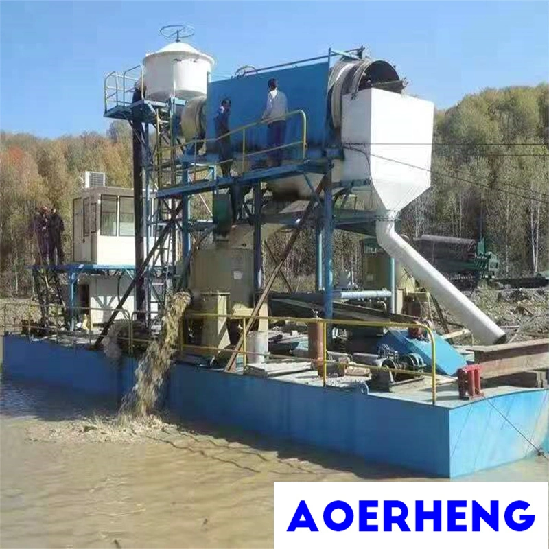Chain Bucket Capacity 100m3/H River Gold Dredger with Centrifuge Machine