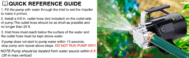 Acquaer Water Transfer Pump 115V 1/10 HP Portable Electric Utility Water Pump with Suction Hose Kit, Low Suction Water Removal for Water Beds, Pools, Rain Barre