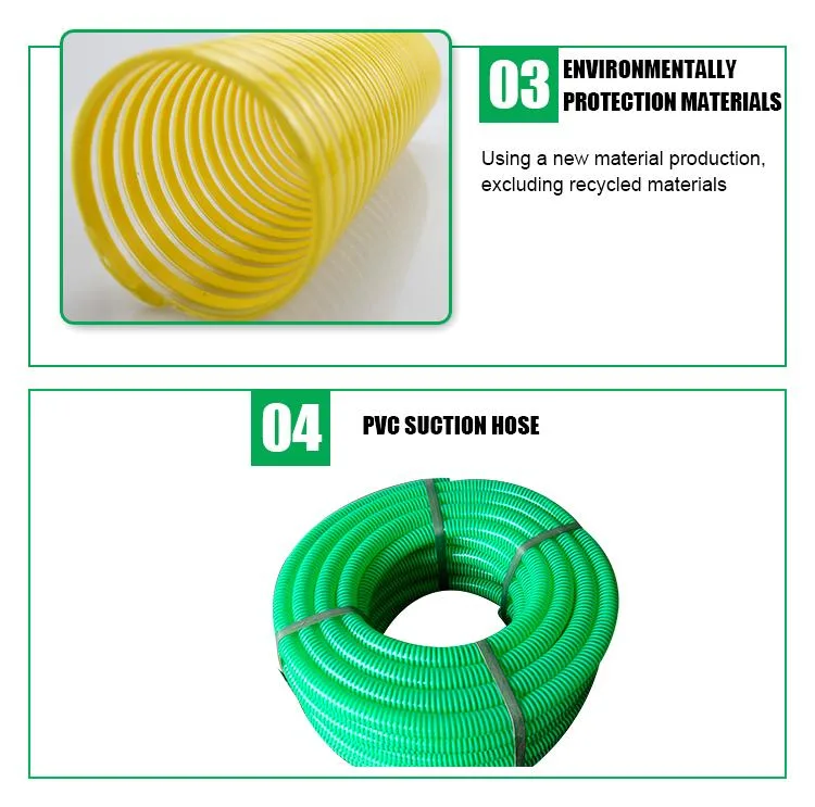 Durable Plastic Smooth PVC Water Pump Suction Hose with Rigid Spiral Helix Reinforcement
