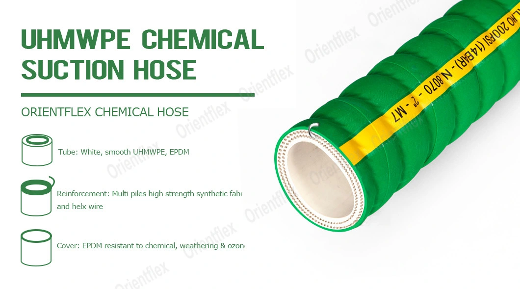 Sulphuric Acid Proof Resistant High Pressure Flexible UHMWPE Chemical Suction Hose