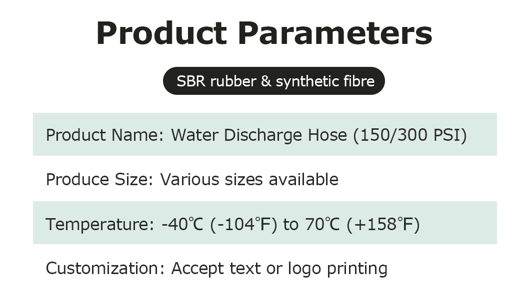 Construction Water Delivery Pump Intake Discharge Hose