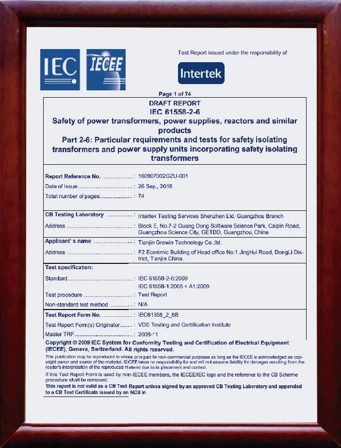 Power Suply Isolation Core Toroidal Transformer for LED