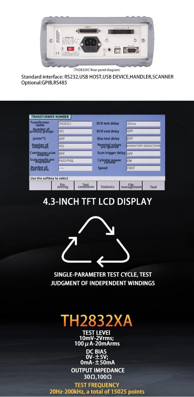 Tonghui Th2840ax with 20Hz-500kHz Automatic Transformer Test System