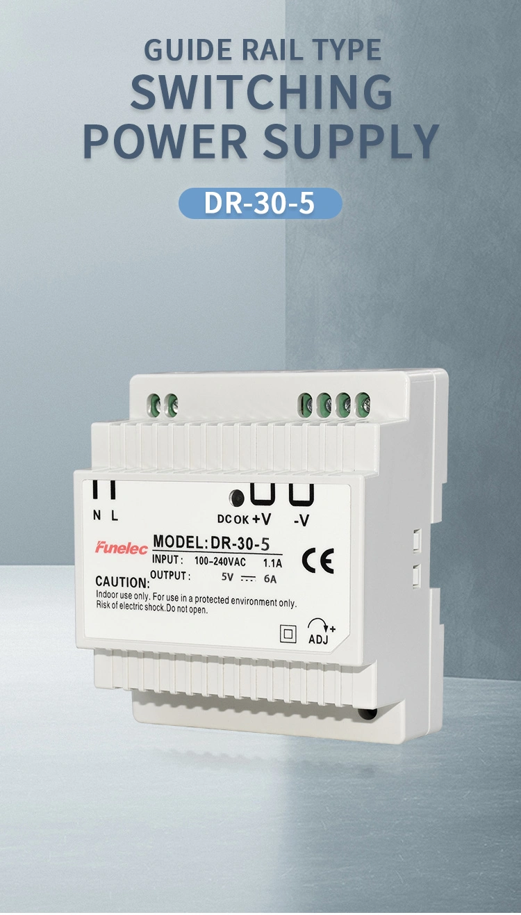 Rail Switching Power Supply AC 220 to DC 5V Transformer Dr-30-5