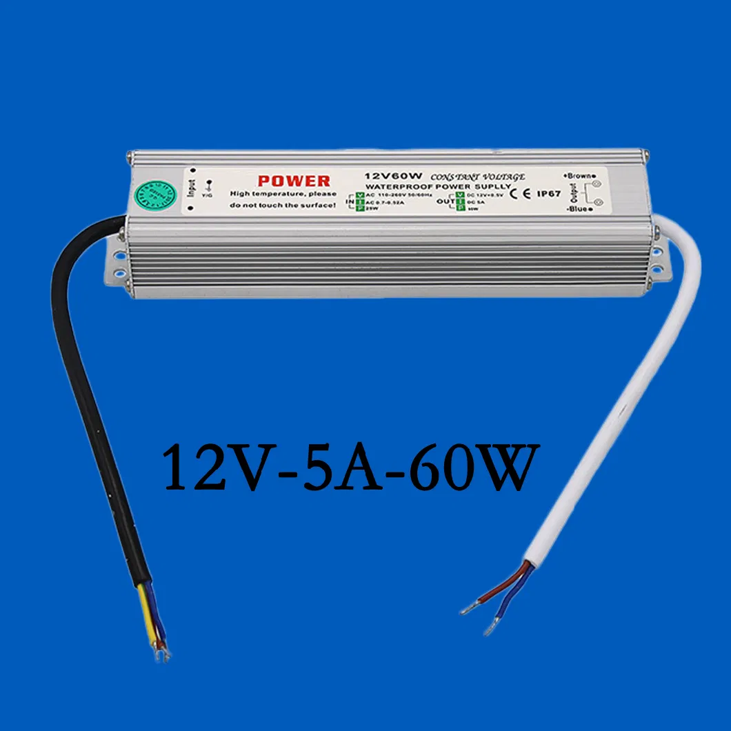 60W PWM AC110V to AC240V IP67 Outdoor LED Transformer/LED Driver for LED Striplight/Signs.