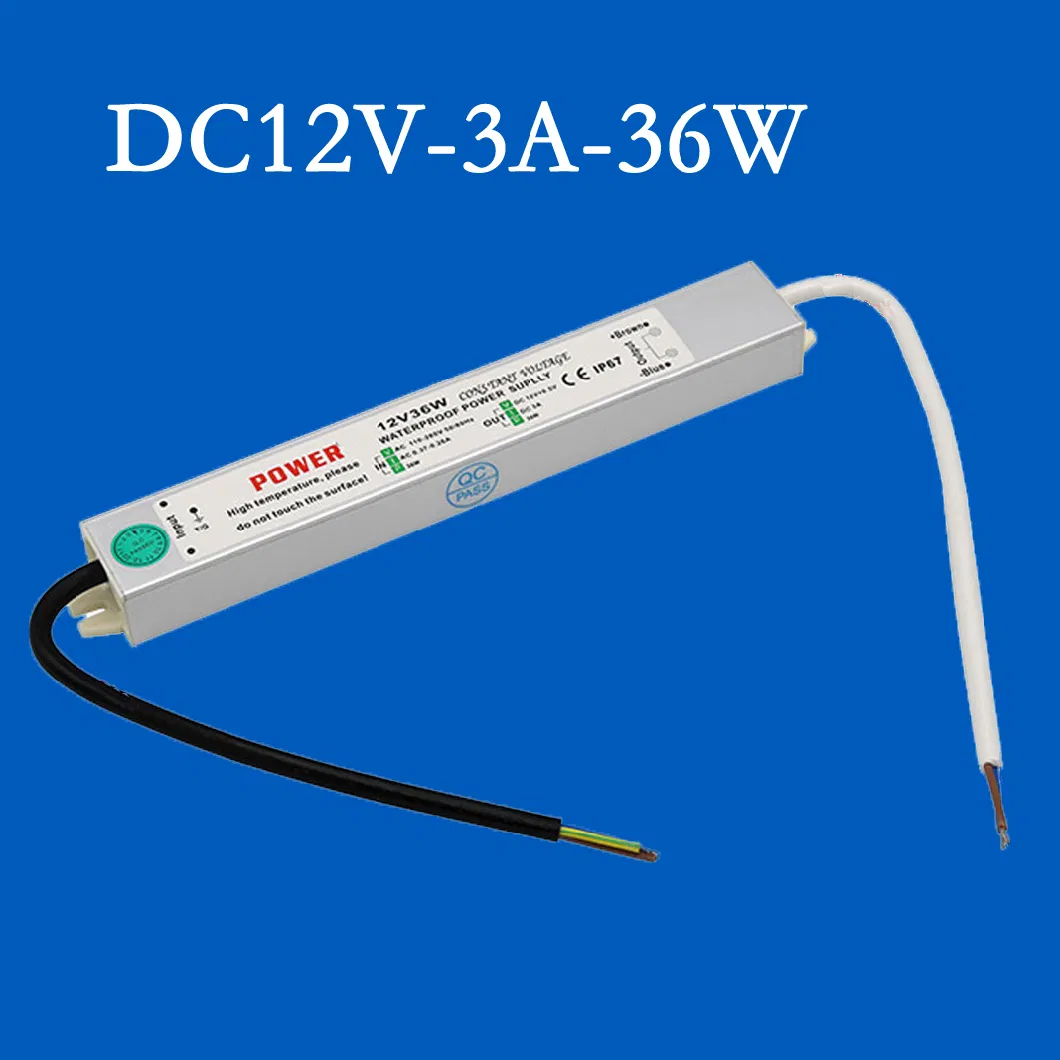 60W IP67 Waterproof AC110V to AC240V DC12V 5A LED Transformer for LED Module/LED Strip