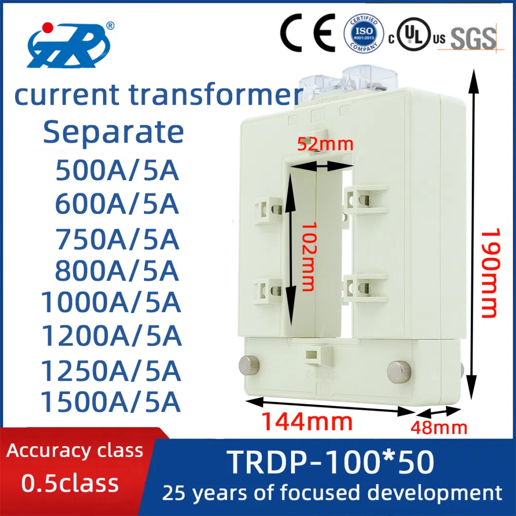 Tr Dp-100*50 0.5 Class 1500A 3000/1 Mini Open Type CT AC Current Sensor Split Core Current Transformer