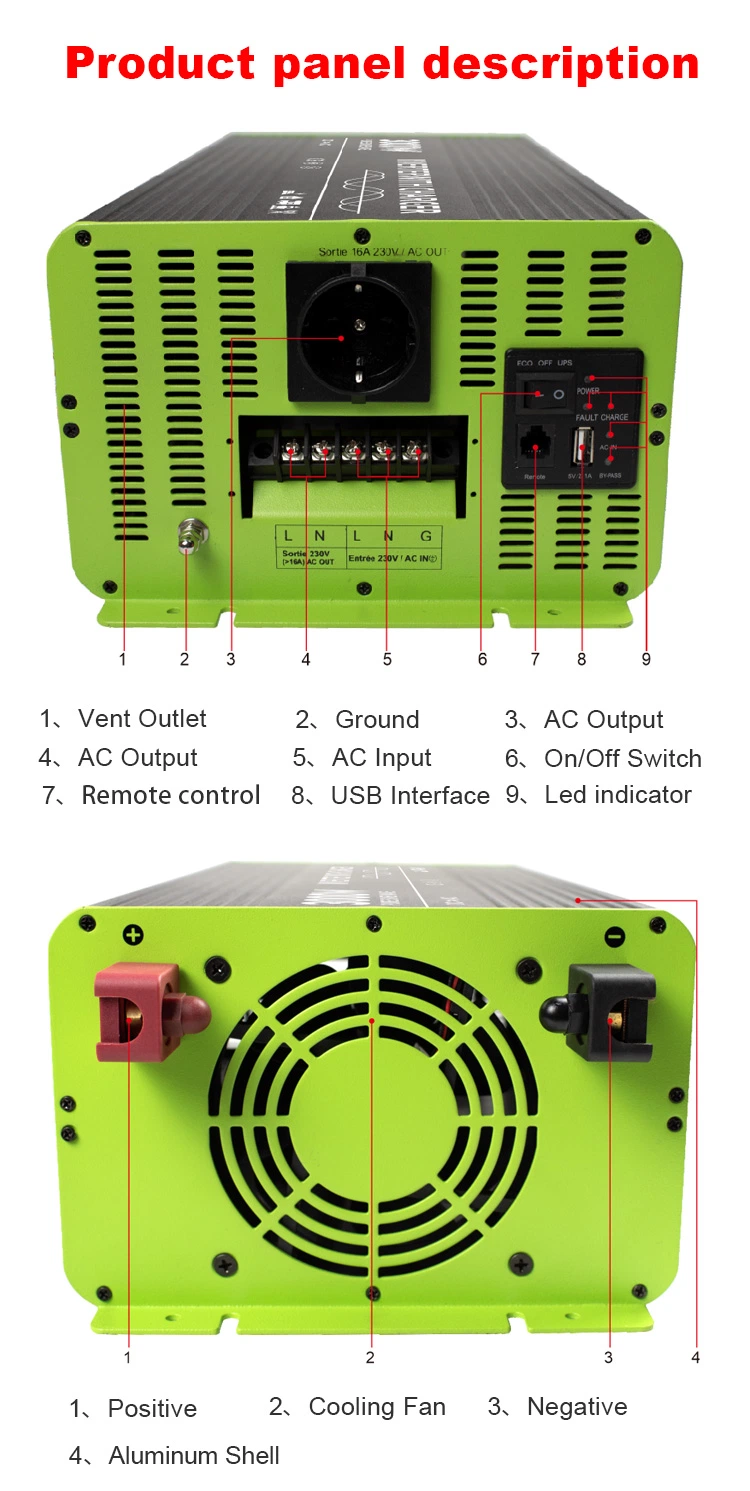 DC AC Inverter Offgrid Pure Sine Wave Power Inverter 3000W 6000W Peak Power Inverters &amp; Converters