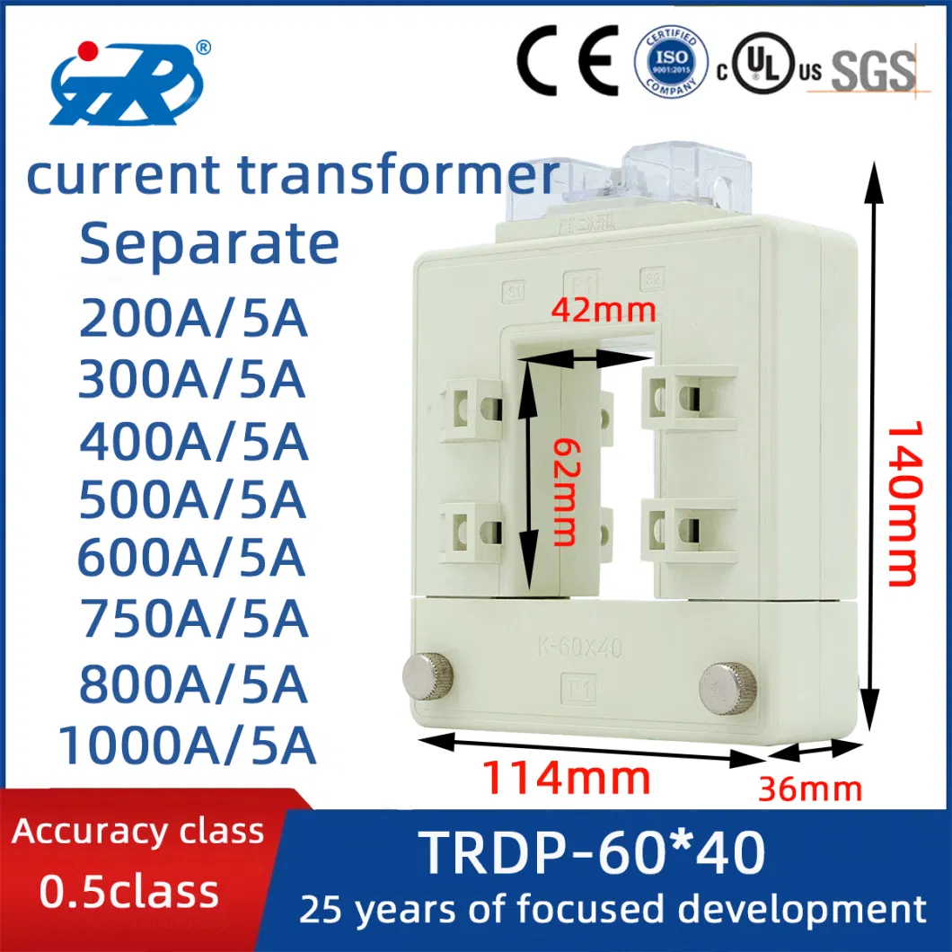 Tr Dp-100*50 0.5 Class 1500A 3000/1 Mini Open Type CT AC Current Sensor Split Core Current Transformer