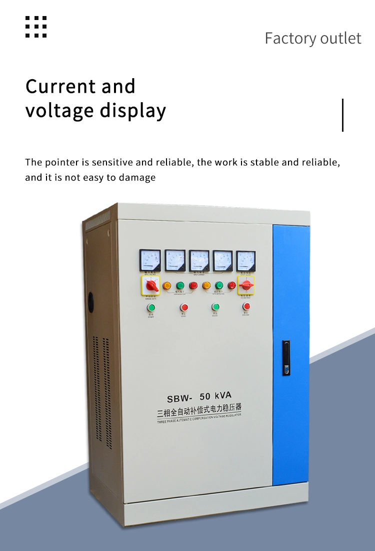 Automatic Compensation Three Phase AC Power Voltage Protector Regulator/Stabilizer Industrial