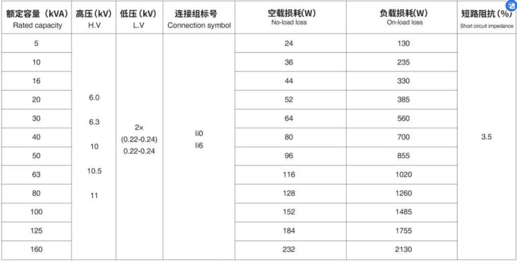 Single Phase D11/D13 5kVA-160kVA 10 0.23 Oil-Immersed Distribution Pole Mounted Overhead Type Transformer