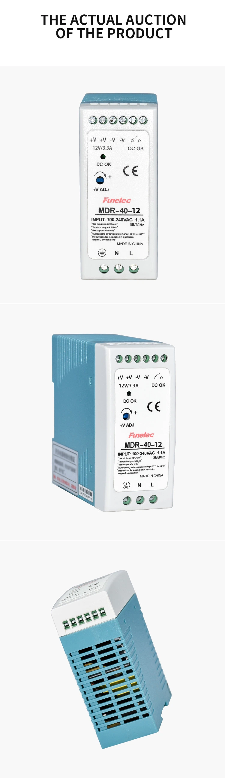 Mdr-40-12V 3.3A AC to DC Transformer 40W Is Installed on The Rail Switching Power Supply Card
