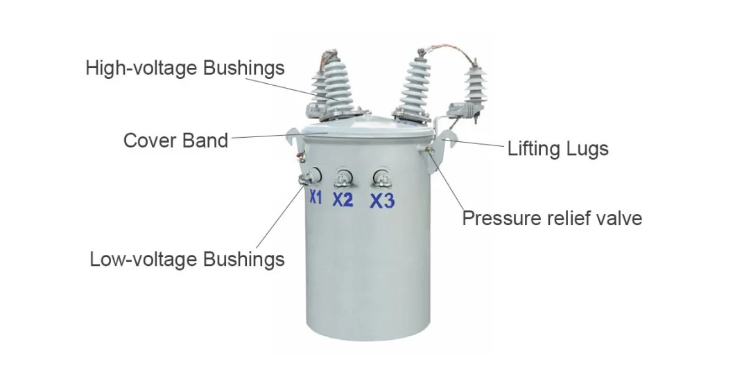 Factory Supply 100kVA Single-Phase Oil Immersed Liquid Transformer Pole Mounted