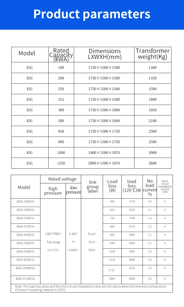 100/200/250/315/400/500/630/800/1000/1250 kVA Three Phase Dry Type Mining Transformer Customized