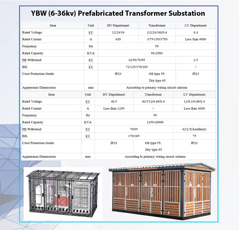 Prefabricated Compact Substation 11kv 1250kVA 1000kVA 2000kVA