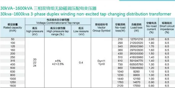 Transformer 20kv 1600kVA Oil-Immersed Power Transformer